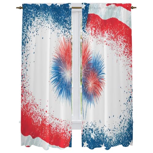 Patriotic 250 Kitchen Curtain for Berdoom Living Room Cafe 72