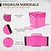 Car Trash Can – Leakproof 1.4 Gallon Compact Garbage Bin with Stability Flap & Anti-Slip Base | Portable Trash Holder for Cars, Trucks, SUVs, Minivans – Includes Trash Bags (Pink, Large)