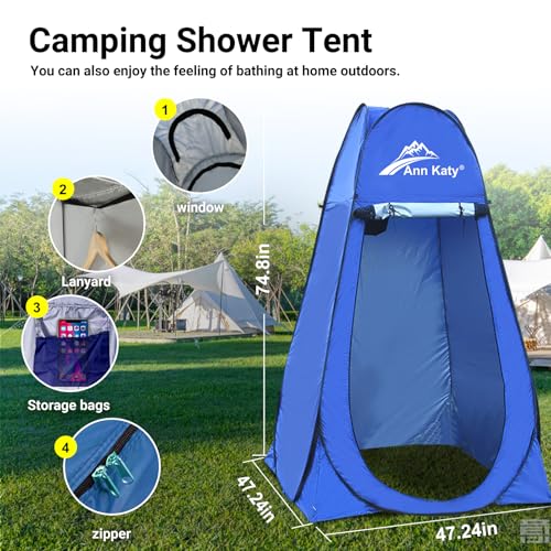 Ann Katy Pop Up Privacy Shower Camping Tent, Tienda de ducha portátil plegable para exteriores miniatura 2