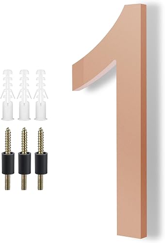 Miniatura 150 de DEWEL Números flotantes de casa grandes de 8 pulgadas para exteriores, decoración de números de dirección de casa modernos negros para señalización