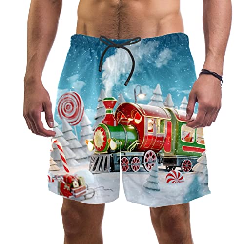 Maillots de Bain pour Hommes JDEZ Short de Plage Léger Imprimé Noël
