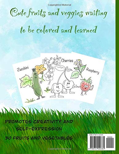 Fruits & Veggies friends Kids Coloring Book: Stunning Fruits and Veggies coloring book for kids ages 4-8
