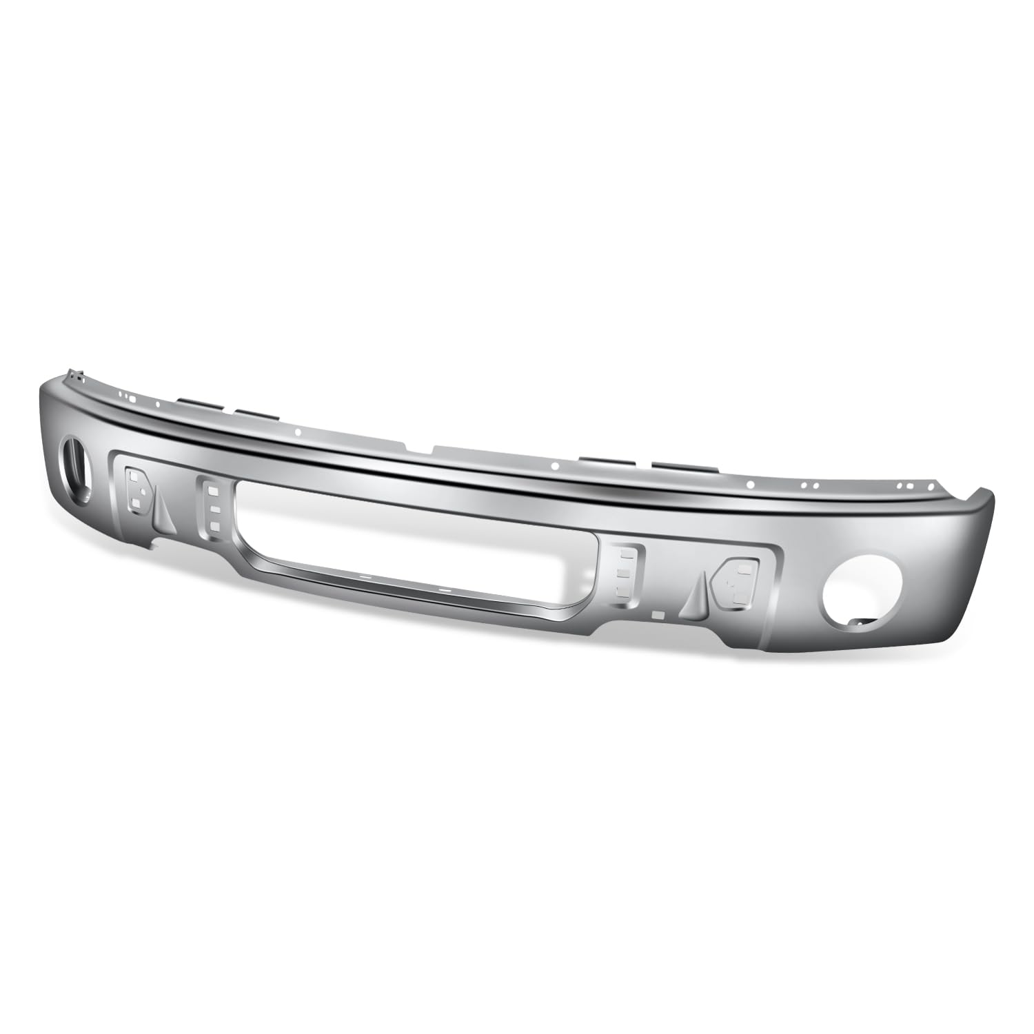 Auto Dynasty Front Bumper Impact Face Bar Compatible with 2009-2014 Ford F-150, with Fog Light Cutout, Non Fit Harley Davidson/Raptor Model, Polished Chrome