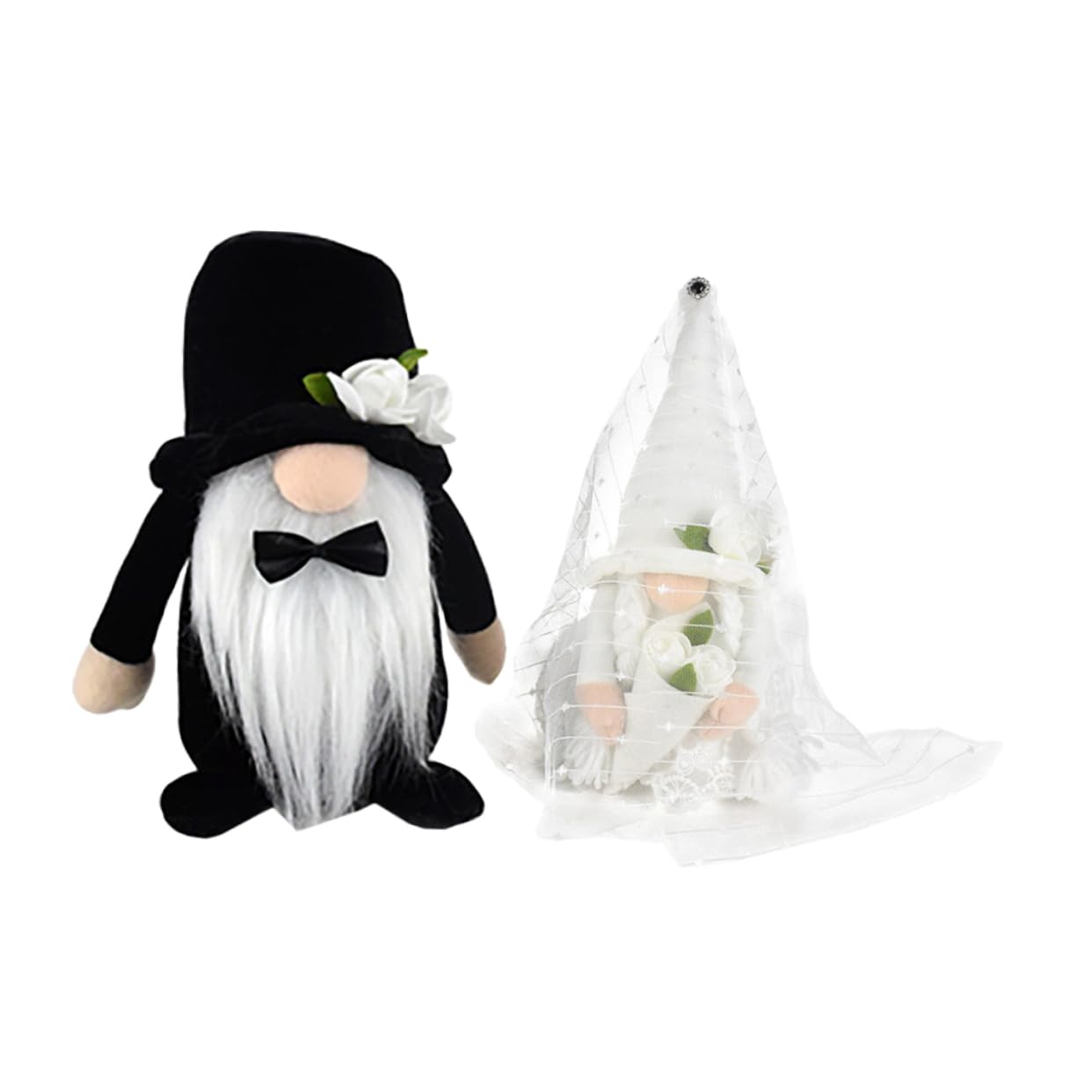 Ciieeo 2 Stück-Pack Hochzeitszwerg Dekoration Gesichtsloser Gnom mit Hochzeitstauben Plüschfigur für Tisch und Fensterdeko zur Hochzeit