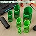 6PCS Foam Pipe Cutter Tool, Pipe Insulation Cutting Guide, Tube Insulation Cutting Fixture in 6 Models for Industrial, Household and Commercial Use, 53mm, 46mm, 40mm, 28mm, 22mm, 15mm (Green)