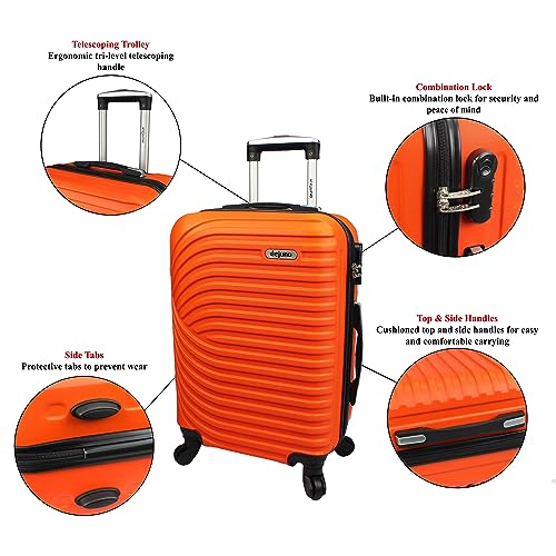 Dejuno Craft Hardside Spinner Luggage, Orange, 3-Piece Set(20,24,28)2