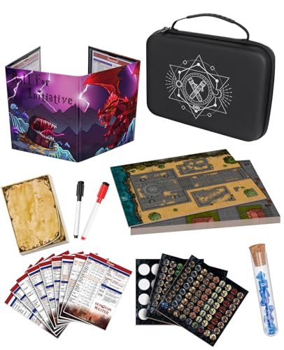 CZYY Mini RPG Adventure Kit with DM Screen Maps Tokens & Dice