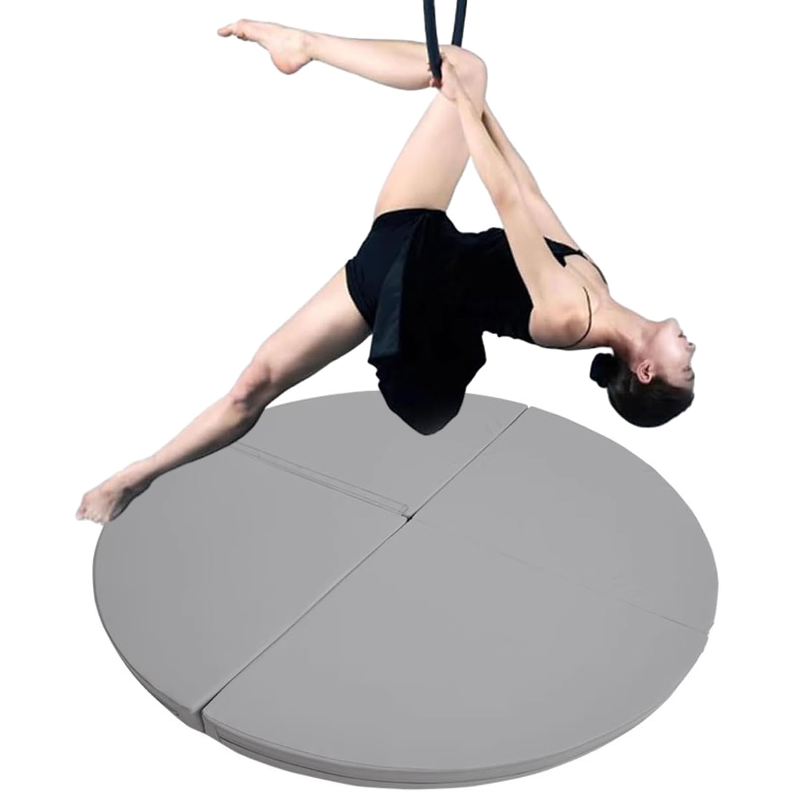 Wjftoday Gray 1 Aerial Hoop Crash Mat - Foldable 1/2/4 Inch Thick Epe Foam Pad For Dance, Pole Fitness, Gymnastics & Yoga - Circular Exercise Mat For Home Gym (Gray, 160Cm X 3Cm)