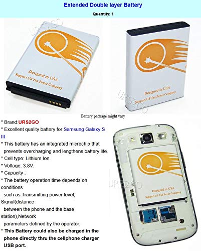 URS2GO 4in1 Accessory Kit 7300mAh Extended Battery Back Cover TPU Case Stylus for Samsung Galaxy S3 S III i9300 I747 Android phone