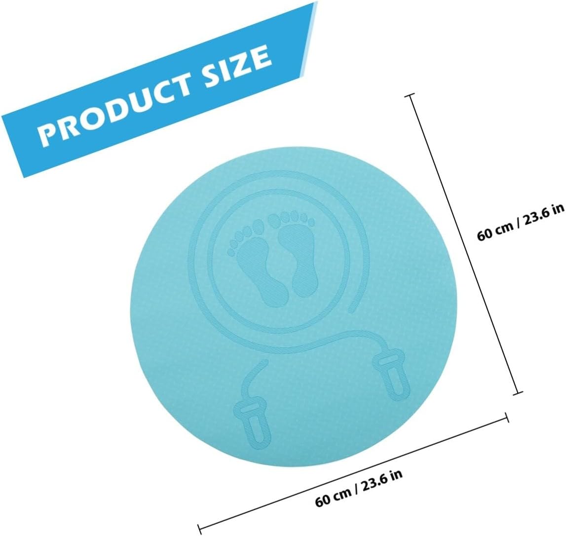 Toyvian Non-slip Tpe Jump Rope Mat 60cm Green Shockproof Soundproof Fitness Exercise Mat for Home Workout and Yoga