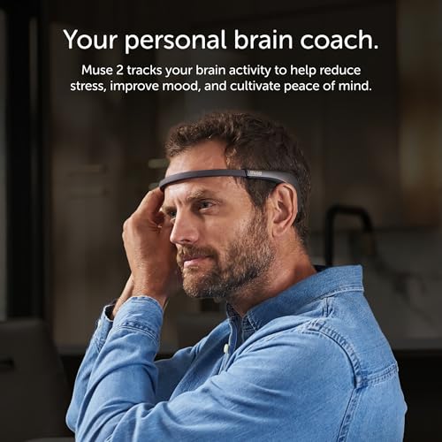 muse 2 the brain sensing headband - eeg muse headband meditation tracker and monitor - multi sensor biofeedback devices for home use with responsive sound feedback guidance - neurofeedback devices