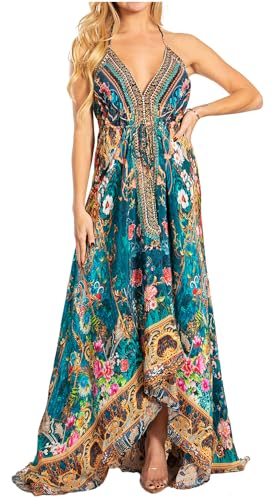 Image of Sakkas Lizi 2025 Womens Maxi High-Low Halter Handkerchief Long Dress Beach Party