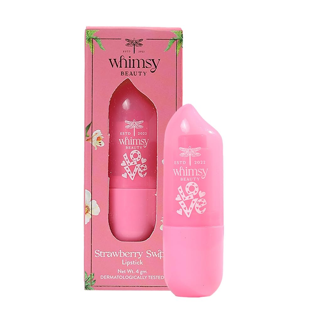 Whimsy Beauty Strawberry Swipe Lipstick 4 gms | Creamy Lip Color for Kids & Pre-Teens | Smooth Glide Finish | Long Lasting Moist Look-image-34