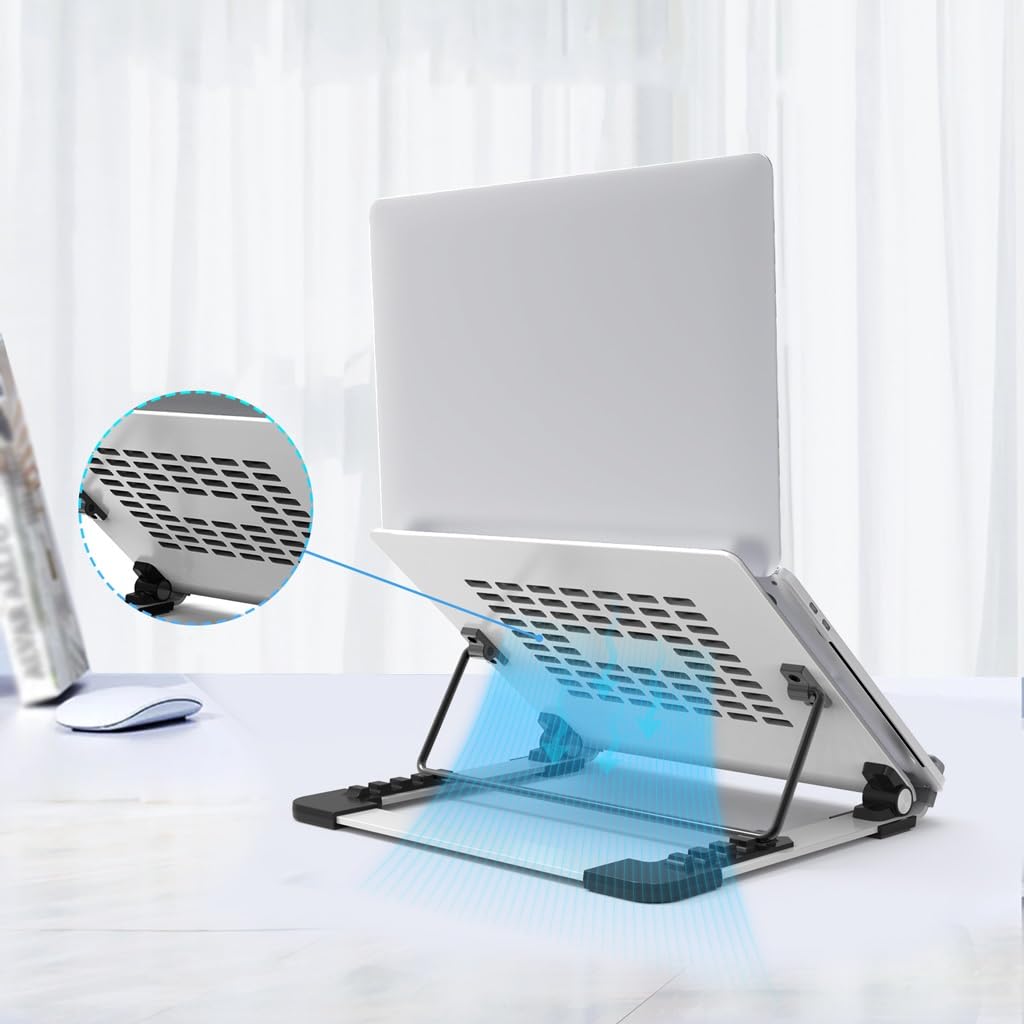 Staffa per dissipatore di calore per computer, pieghevole, portatile, verticale, per sollevamento e regolazione dell'altezza per prestazioni di raffreddamento migliorate