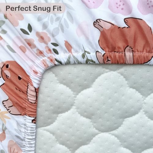 Image of 4 Pack Bassinet Fitted Sheets 18 inch x 30 inch Fit for Halo BassiNest Swivel Sleeper and 4moms Mamaroo Sleep, Soft and Skin-Friendly, Pink