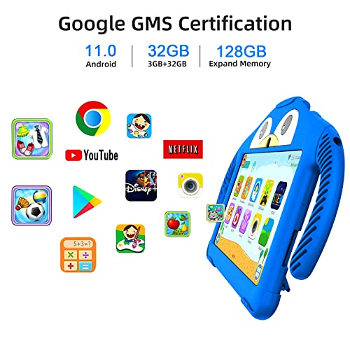 Rliyoliy Kids Tablet, 7 Inch Android 11 Tablet For Kids, 3Gb Ram 32Gb Rom Toddler Tablet With Bluetooth, Wifi, Parental Control, Dual Camera, Gms, Kids App Pre-Installed, Educational, Games #TOP2