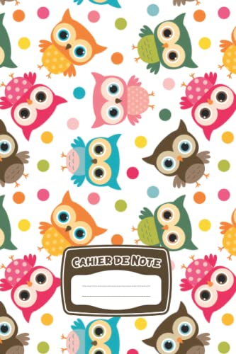 Carnet de Notes Enfant: Bloc Note pour Garçons et filles, Cahier de Note ligné pour les Enfants avec une Couverture Motif Oiseaux Hiboux pour garçon et filles. Carnet de Note Cadeau