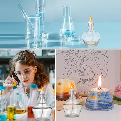 Pxyelec Alkoholbrenner Lampe Glas Labor Bunsenbrenner für Laborgeräte Heizung 150ml