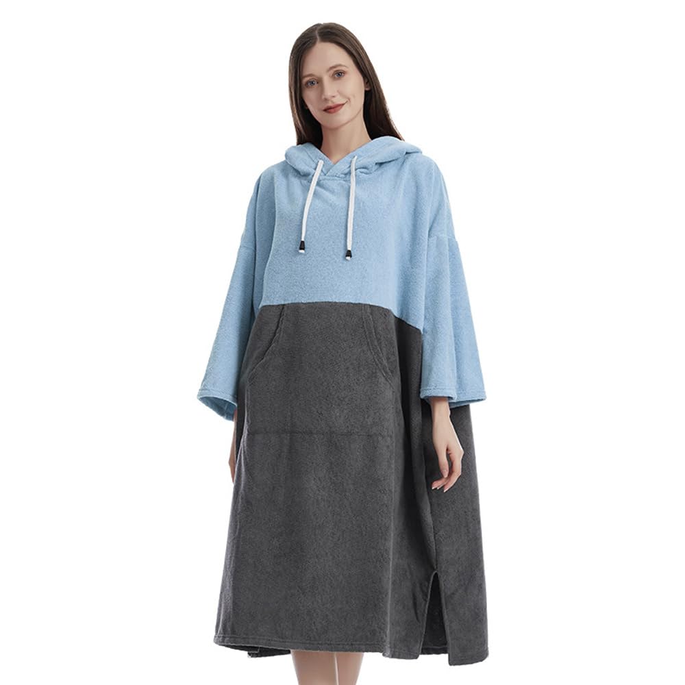 Asciugamani da bagno ad asciugatura rapida per piscina, accappatoio ad asciugatura rapida, poncho surf immersioni con cappuccio, mantello da spiaggia, antivento, caldo, adatto per uomini e donne