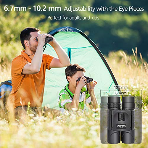 Dranbol 12X25 Small Compact Binoculars for Bird Watching Outdoor Hunting Travel Hiking Theatre Opera Concerts. Pocket Folding Lightweight Opera Glasses Binocular for Adults Kids Women and Men