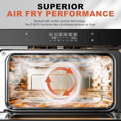ROBAM Toaster Steam Combi Oven, Countertop Air Fryer 20-in-1 Oven with Convection & Grill, Stainless Steel Interior, 3-Layer Insulated Glass Door, 3 Steam Modes, 30 Built-In Recipes (White) - Image 4
