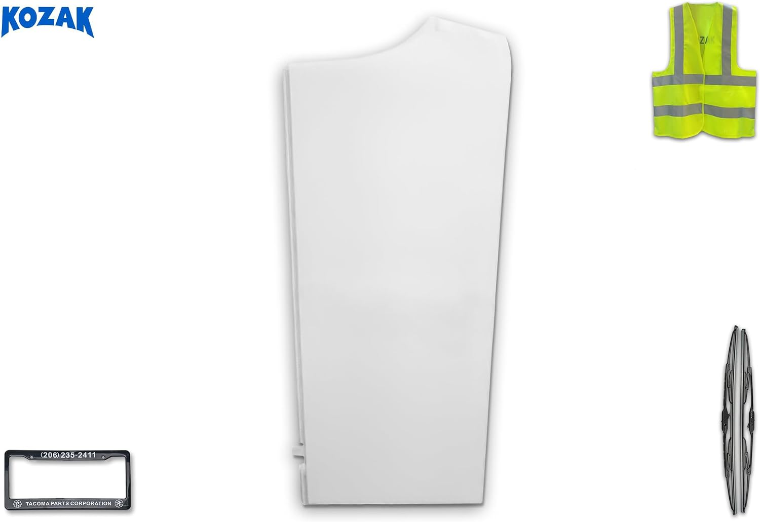 KOZAK Cab Cabin Fairing Upper (Right Passenger Side) For Freightliner Cascadia 2008-2016 PLUS Freightliner logo, Windshield Wipers, License plate frame and Vest