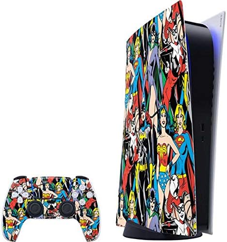 Skinit Decal Gaming Skin Compatible with PS5 Digital Edition Bundle - Officially Licensed DC Comics Wonder Woman DC Bombshells Characters Pattern Design