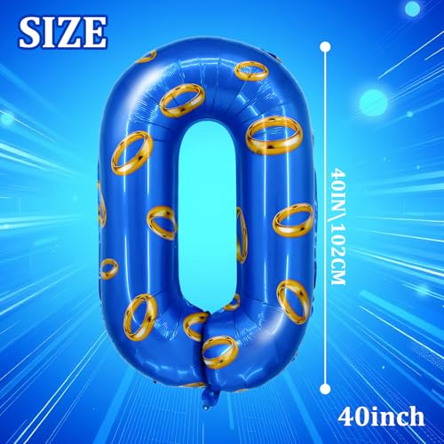 Image of Number 40 Inch Blue and Gold Ring Balloon Birthday Number Decoration Aluminum Film Balloon Suitable for Boys and Girls Blue Theme Party Cartoon Party Decoration Supplies (0)