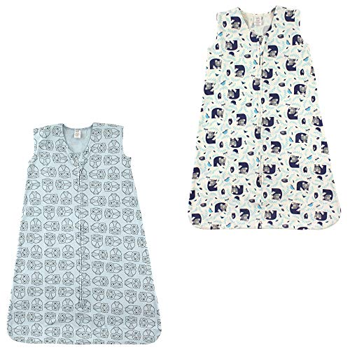 Image of Touched by Nature Baby Organic Cotton Sleeveless Wearable Sleeping Bag, Sack, Blanket, Woodland And Owl 2-Pack, 12-18 Months