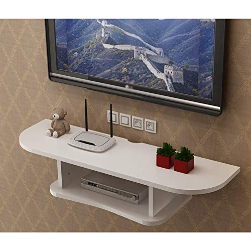 Floating Tv Console, 2-stufiges TV-Regal an der Wand Floating Media Console für Kabelboxen Router Remotes DVD-Player-Spielekonsolen