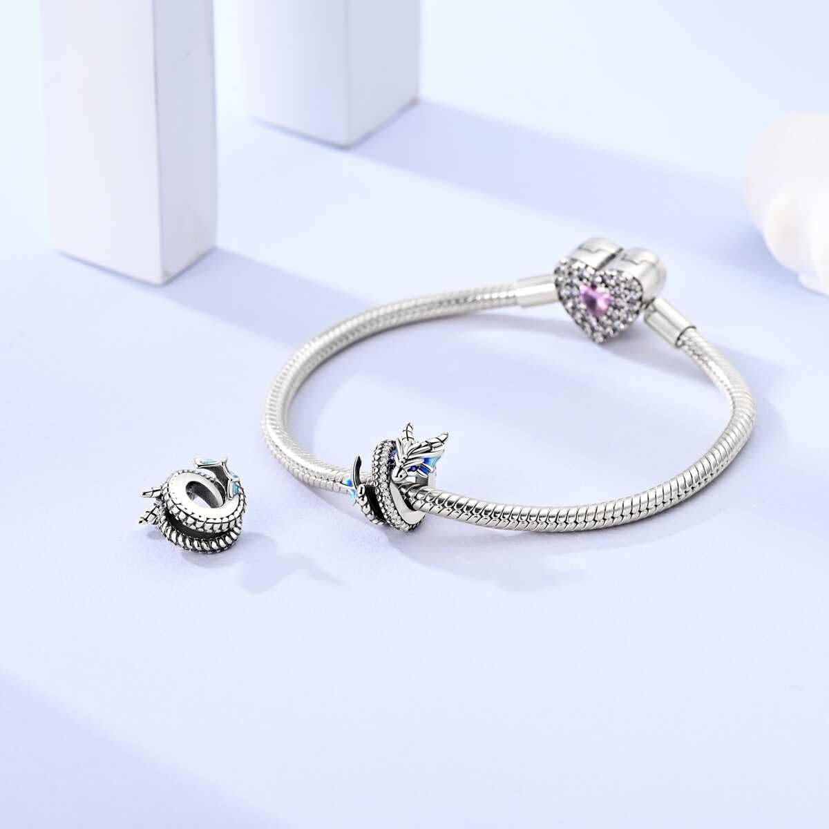 LAZA 925 Sterling Silver Charm for Bracelet Necklace Dangle Love Mom Butterfly Party Charm Beads Pendants DIY Jewelry for Women - Image 5