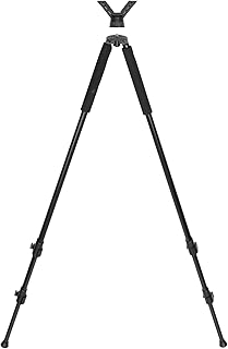 Lightweight Aluminum Shooting Stick - Adjustable Tripod, Bipod, Monopod with 360° Swivel Yoke - 35" to 71" Rifle Gun Stand - FIERY DEER
