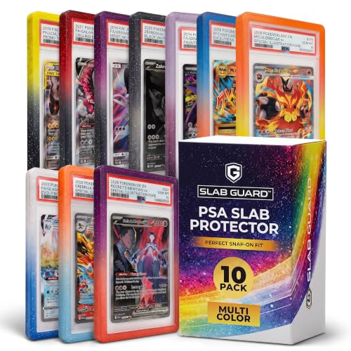 SlabGuard 10 Pack Bumper Guards for PSA Graded Cards ONLY (Gradient Colors)
