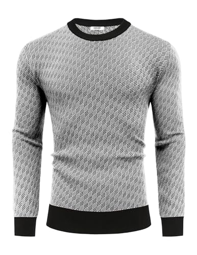 COOFANDY Mens Knitted Dress Sweaters Casual Pullover Sweater Soft Long Sleeve Slim Fit Crewneck Sweater4