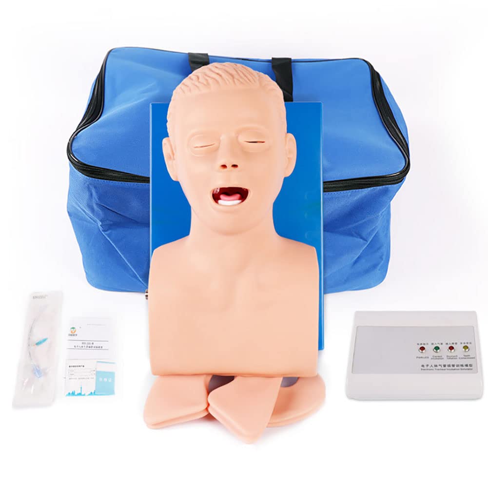 Electronic Silicone Airway Management Trainer Intubation Manikin Training Simulator Training Manikin Intubation Head Teaching Study Model Manikin Electronic Alarm Skeleton Model