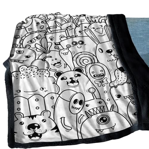 Gungtj Mantas para colorear, colcha suave de 59 x 50 pulgadas, manta lavable para niñas, adolescentes, mujeres, cama, sofá de invierno, cumpleaños, camping, hogar, habitación al aire libre