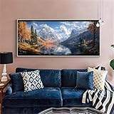 Diamond Painting Kit Completo Montaña ,Pintura Diamante Adulto Diamond Painting Niños,Diamond Painting Paisaje Pintura de Diamante Artes Manualidad Lienzo Pared Decoración Regalo 50x100cm X-672