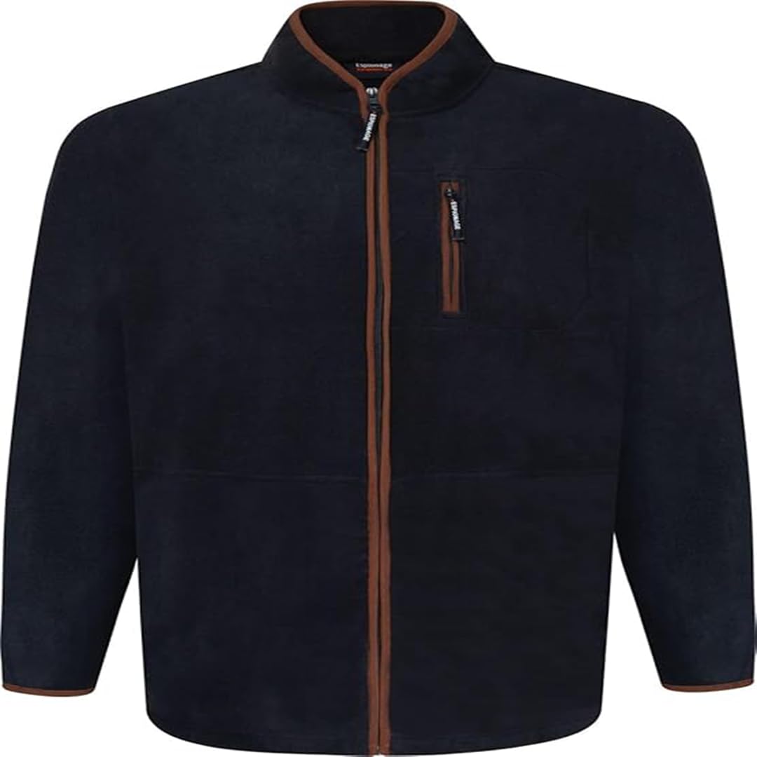 Espionage Mens Full Zip Microfleece Lightweight Jacket - Blue - 4XL