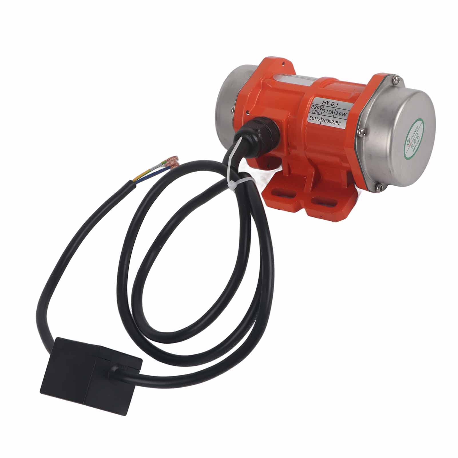 Cocoarm Motor de Vibración Ajustable de 220 V Motor Asíncrono Monofásico 3000 RPM Aleación de Aluminio IP66 a Prueba de Agua para Equipos de Construcción de Minería de Vibración de Concreto (30W)