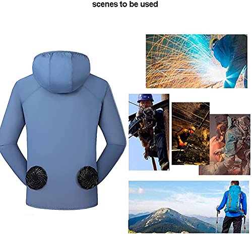 Air-Conditioning Clothing, Sun Protection Clothing, Outdoor Recreational Sports Fishing Overalls, Comfortable Breathable, for Driver Postmen,Blue,XXL2