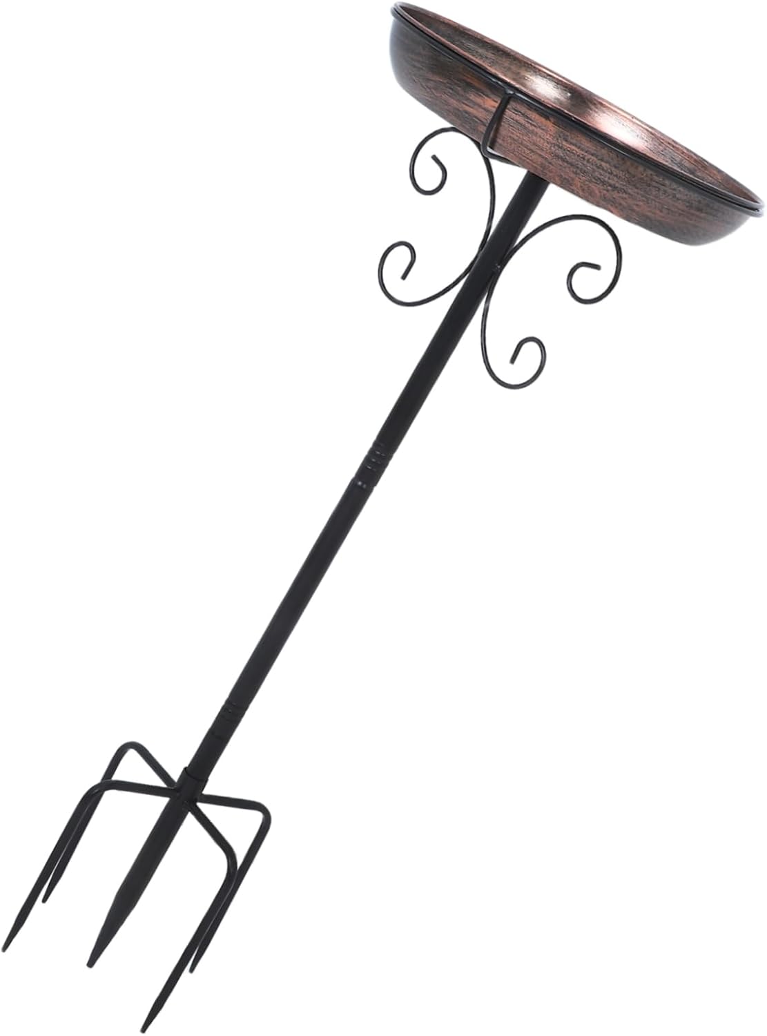 BESPORTBLE Antique Garden Bird Feeder with Metal Stake Weatherproof Iron Birdbath for Outdoor Use Elegant Lawn and Patio Decoration Effortless Setup for Garden Aesthetics