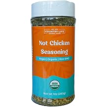 Country Life Natural Foods Not Chicken Seasoning 10 oz | Vegan Egg Topping Seasoning Salt | Non-GMO Plant-Based Spice Mix with Himalayan Black Salt & Herbs for Tofu, Veggies, Rice