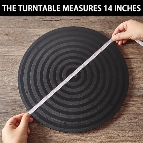 Image of HSTECH 14 Inch Heavy Duty Rotating Swivel Stand - Lazy Susan with Steel Ball Bearings for Model Base /Rotating Plants /Crafts Stand Monitor /TV /Monitors /Potted Plants (360˚ Rotation)