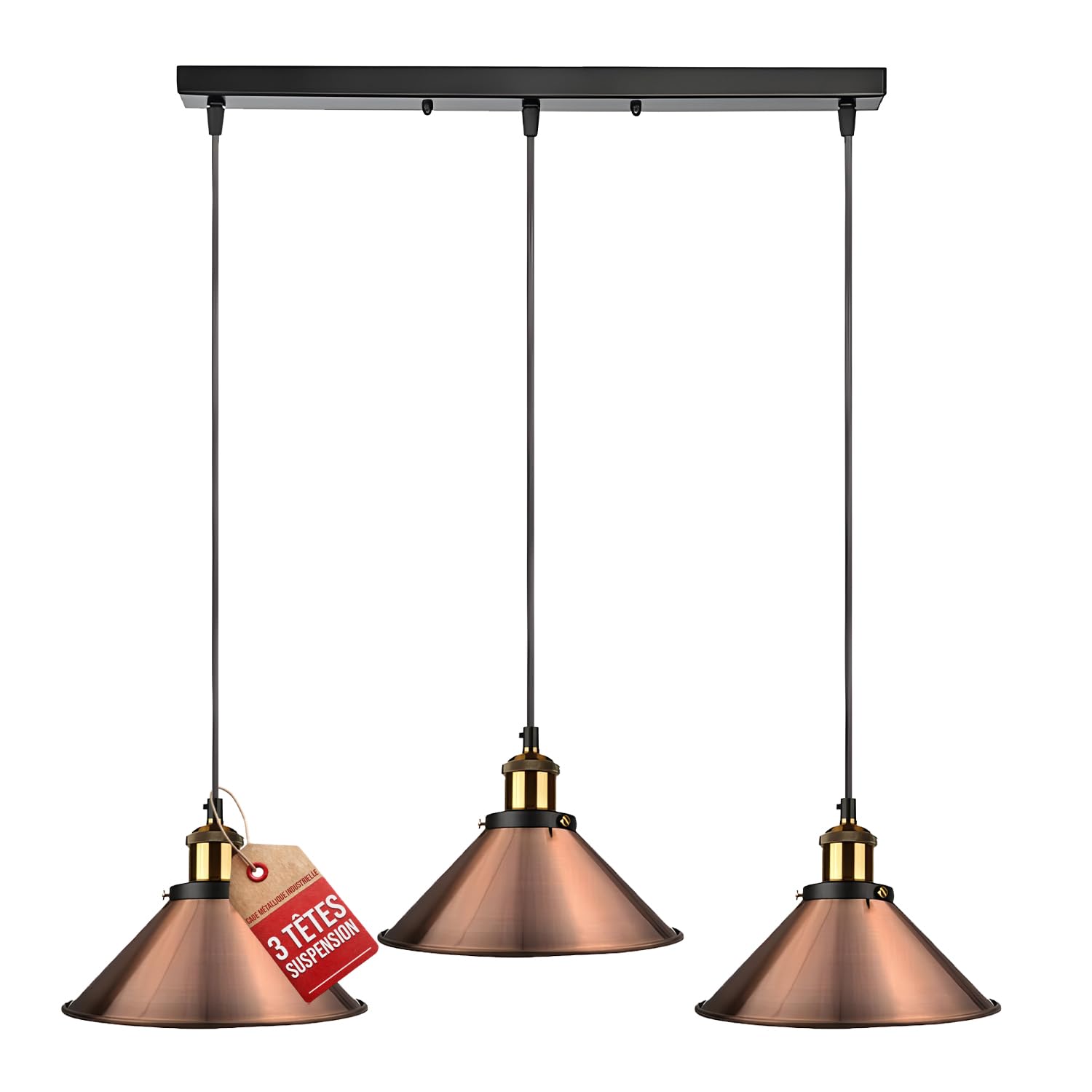 Lampada da soffitto industriale nera 35 cm - Hanze | Leroy Merlin