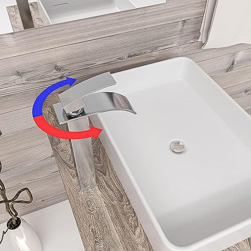 Robinet de lavabo de salle de bain haut cascade mitigeur
