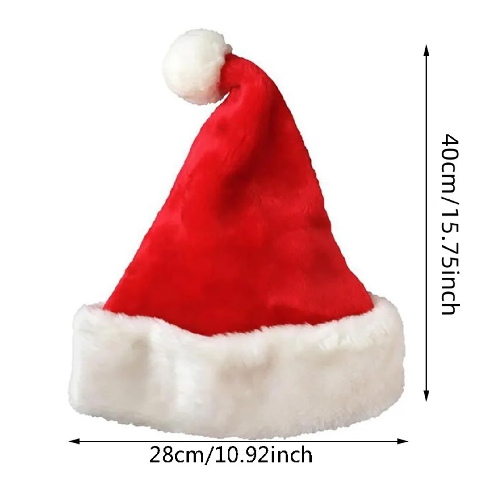 Cappello natalizio in peluche per adulti e bambini, cappello rosso Natale