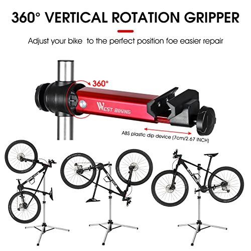 West Biking Bike Repair Stand(Max 85 Lbs) - Adjustable Foldable Bike Workstand With Quick Release,Bicycle Maintenance Rack Workstand For Home Mechanics,Tripod Base Park Tool Repair Stand - Thumbnail 5