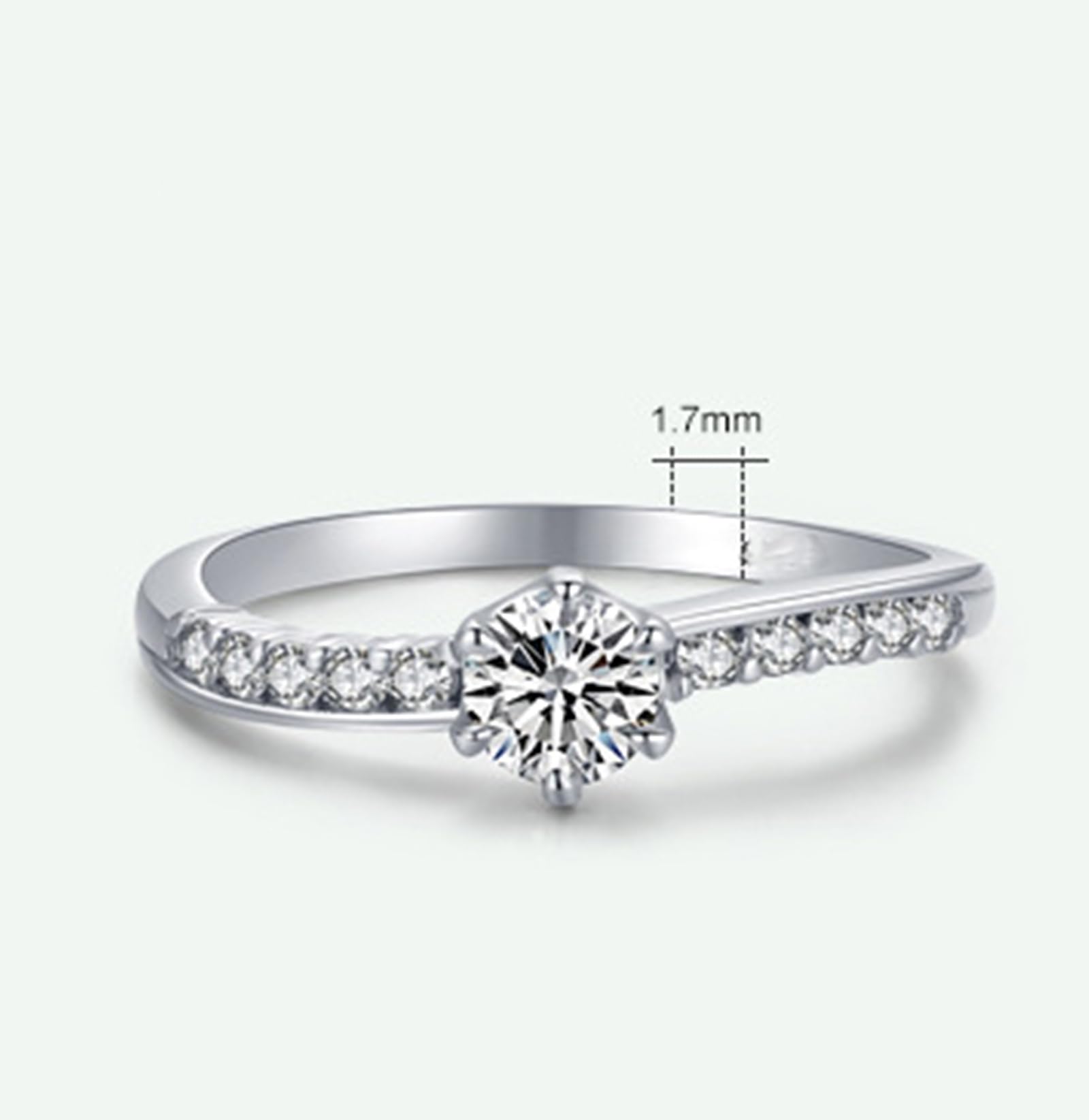 Anillos de boda de oro blanco, diamante cultivado en laboratorio, 0,5 ct, anillo de compromiso de oro auténtico, elegante anillo de boda para mujer