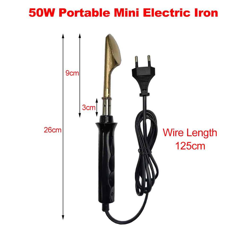 HUIOP Mini plancha eléctrica portátil de 50W y 220V para ropa de cuero, bolsa, zapatos, reparación de parachoques de coche, soldador eléctrico, eliminación de arrugas, superficie de cuero, herramienta