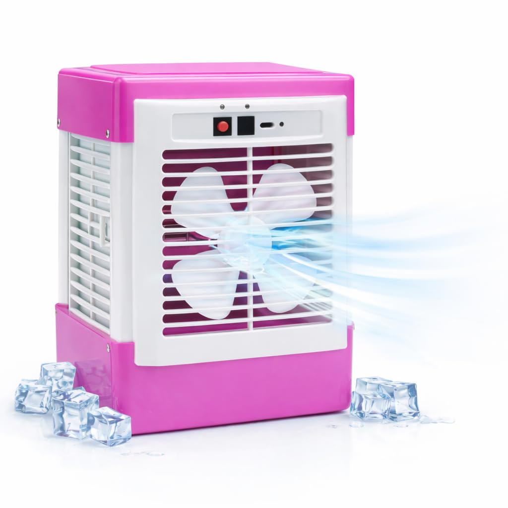 drumstone ( 2026 brings 15 years warranty ) mini ac portable air cooler rechargeable with 1.5l tank, usb cooling fan, personal desk ac for room office travel, battery powered cooler fan